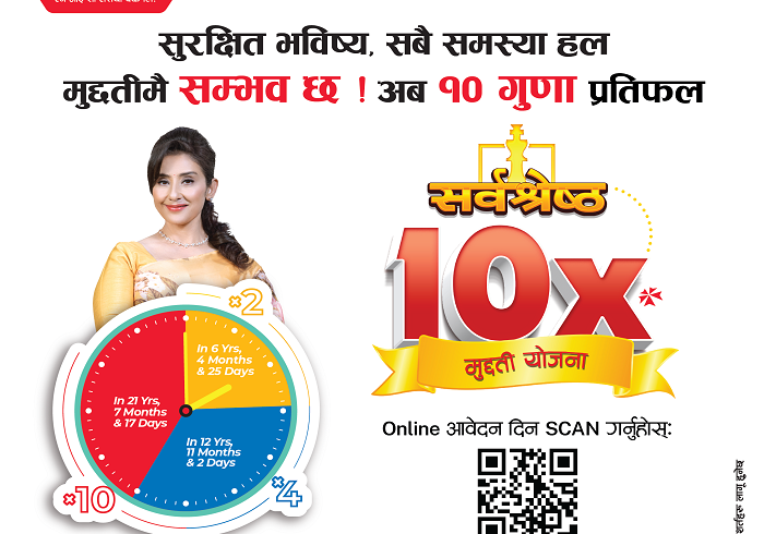 एनआईसी एशिया बैंकले दियो ‘एन आई सी एशिया सर्वश्रेष्ठ १० गुणा मुद्दती योजना’लाई निरन्तरता 