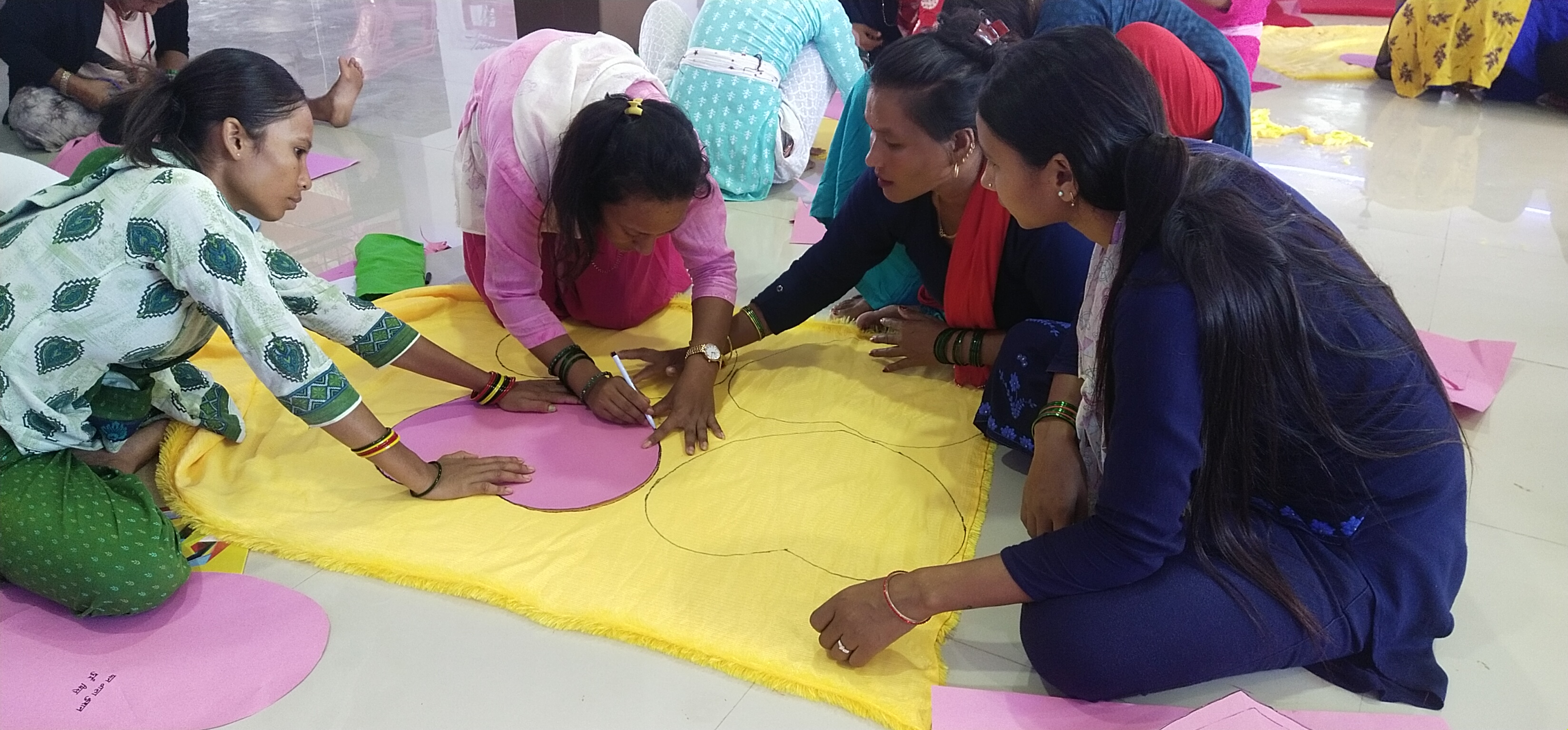 स्वरोजगार : डल, कुशन बनाउँदै महिला 