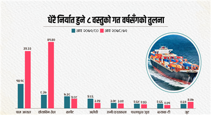 पाम र सोयाबिन तेलले घटायो मुलुकको निर्यात